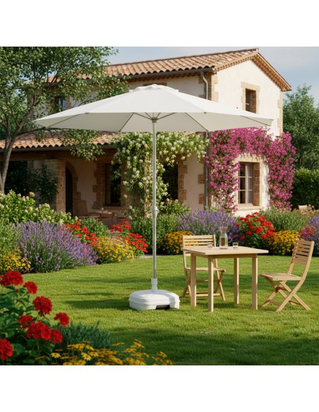Base branca quadrada para guarda-sol Ø33-48 mm