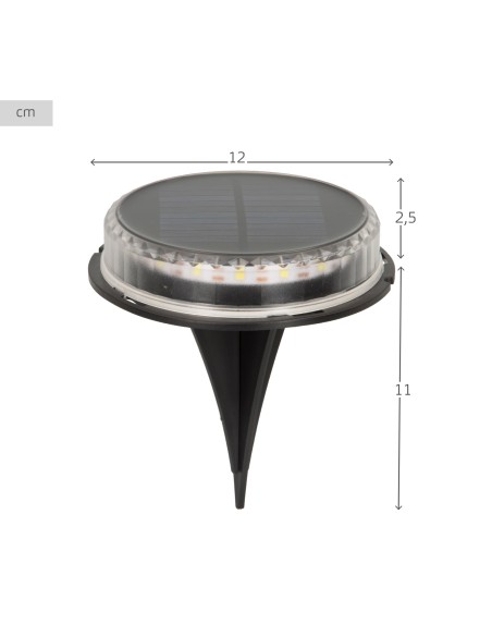 Conjunto de 2 balizas solares LED brancas com estaca de jardim