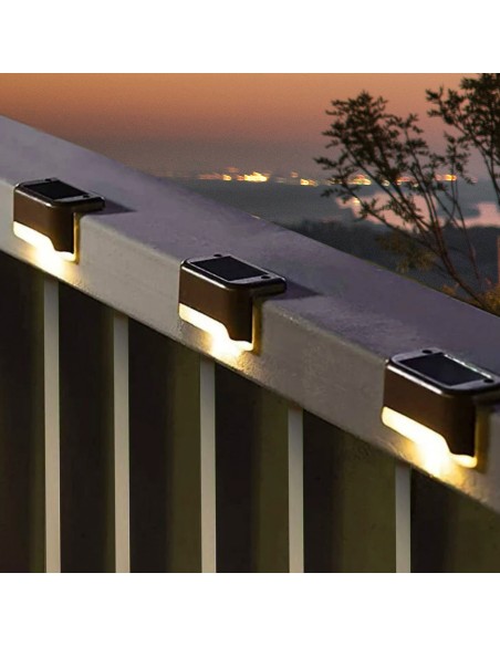 Pacote de 6 holofotes solares LED de luz quente para áreas externas, para escadas e corrimãos Aktive