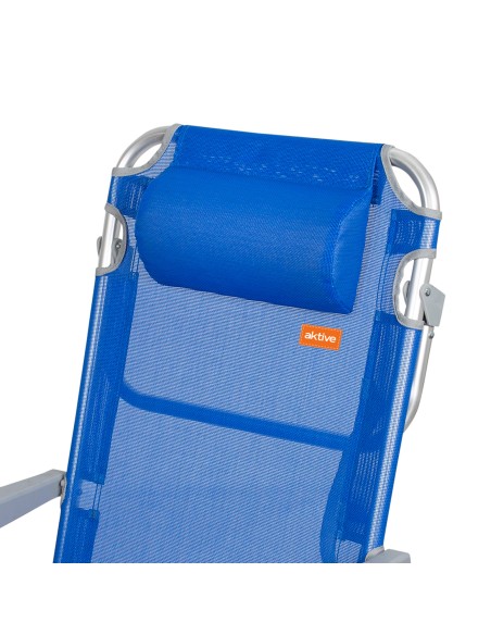 Cadeira de praia baixa multiposições 48x46x84 cm azul