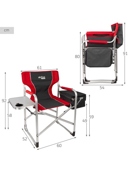 Cadeira de camping do diretor com mesa e saco térmico