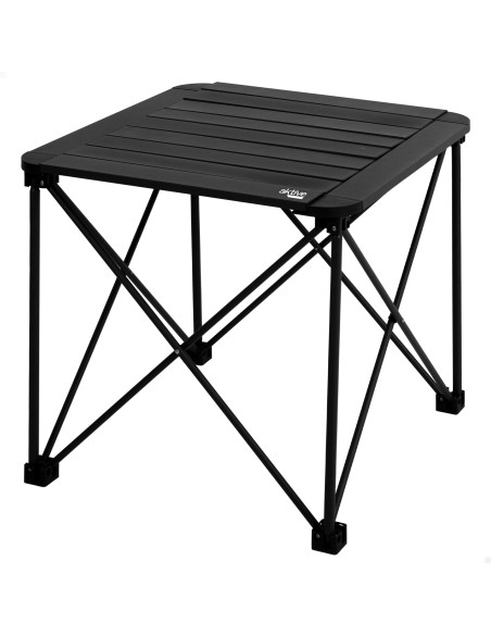 Mesa dobrável de camping preta desmontável e antiqueda