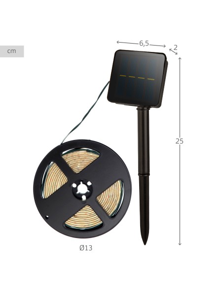 Fita solar LED autoadesiva 5 lúmens 5 metros