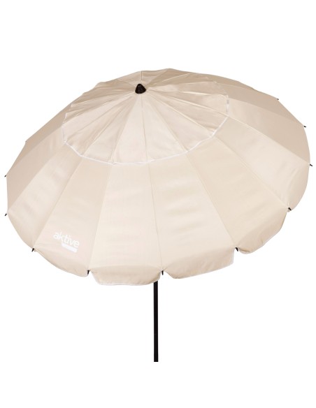 Guarda-chuva de praia à prova de vento 16 varas 240 cm bege