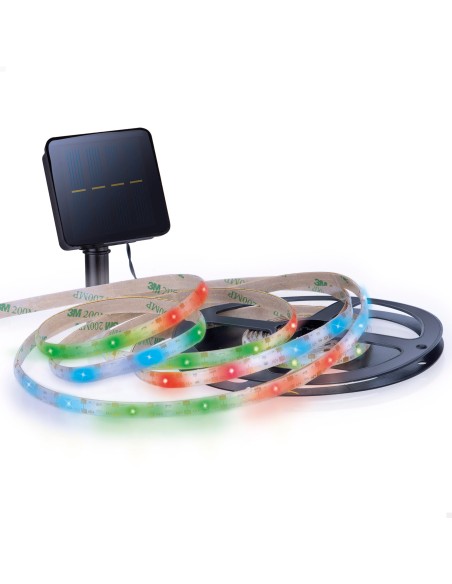 Fita de LED solar multicolorida autoadesiva