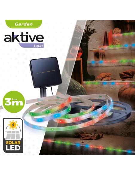 Fita de LED solar multicolorida autoadesiva