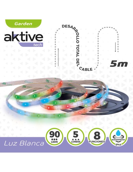 Fita de LED solar multicolorida autoadesiva
