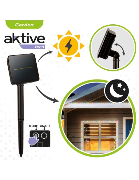 Fita de LED solar multicolorida autoadesiva