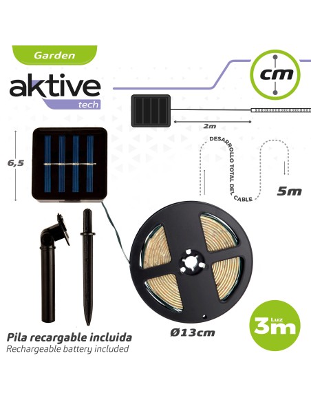 Fita de LED solar multicolorida autoadesiva