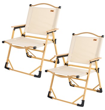 Conjunto de 2 cadeiras de glamping 47x51x77 cm creme