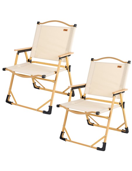 Conjunto de 2 cadeiras de glamping 47x51x77 cm creme