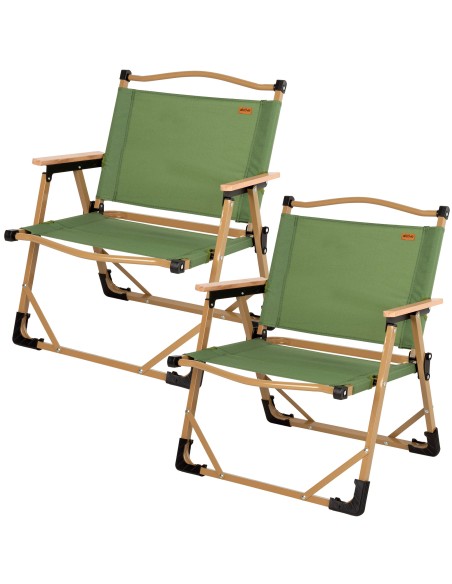 Pack 2 cadeiras de glamping 47x45x62 cm verdes