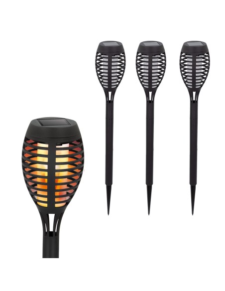 Conjunto 4 lâmpadas solares LED para jardim