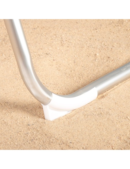 Pack 2 espreguiçadeiras praia multiposições 186x49x30 cm bege almofada
