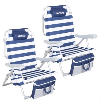 Pack 2 cadeiras praia médias multiposições náutico...