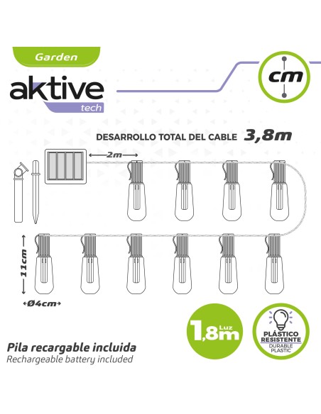 Guirlanda de 10 LEDS para exterior