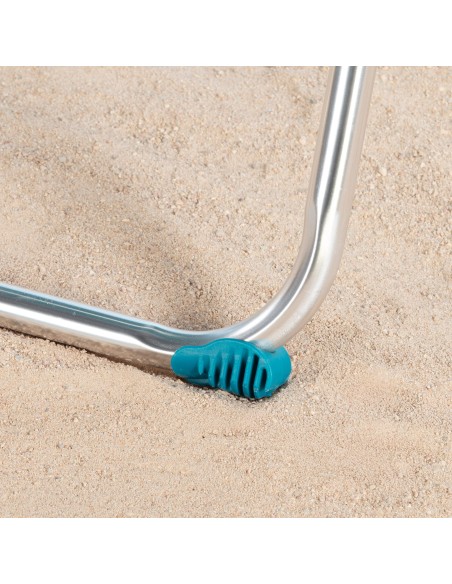 Pack 2 cadeiras praia altas com múltiplas posições 47x62x90 cm turquesa