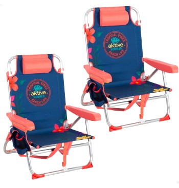 Pack 2 cadeiras praia médias multiposições 50x54x80 cm...
