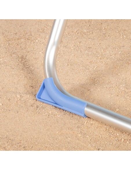Pack 2 cadeiras praia altas com múltiplas posições 48x60x90 cm listradas em azul