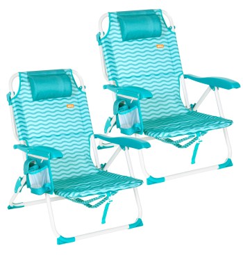 Pack 2 cadeiras praia médias com múltiplas posições...