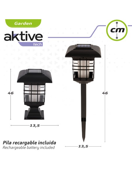 Farol e lanterna solar LED 2 em 1 de 5 lúmens com efeito de fogo