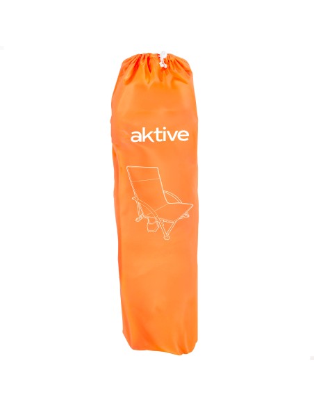 Pack 2 cadeiras praia fixas e baixas 50x49x66 cm laranja