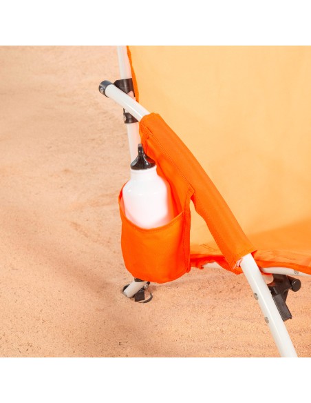 Pack 2 cadeiras praia fixas e baixas 50x49x66 cm laranja