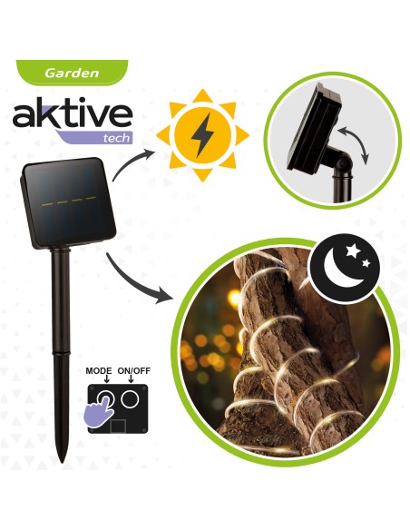 Rolo solar com luzes de LED
