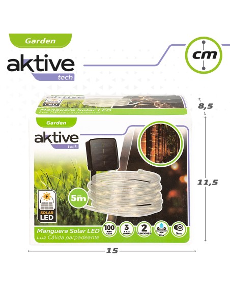 Rolo solar com luzes de LED
