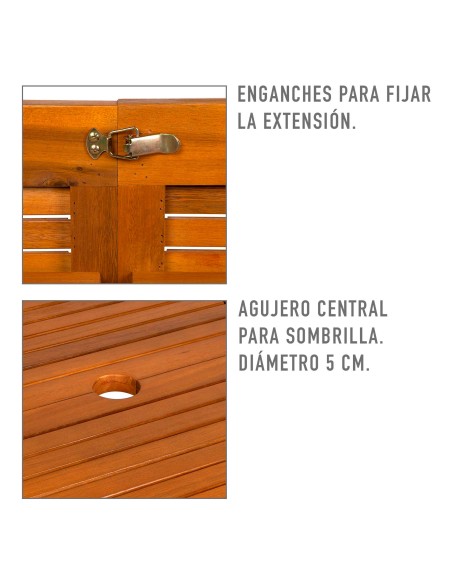 Mesa de jardim oval extensível oval acácia 8 pessoas