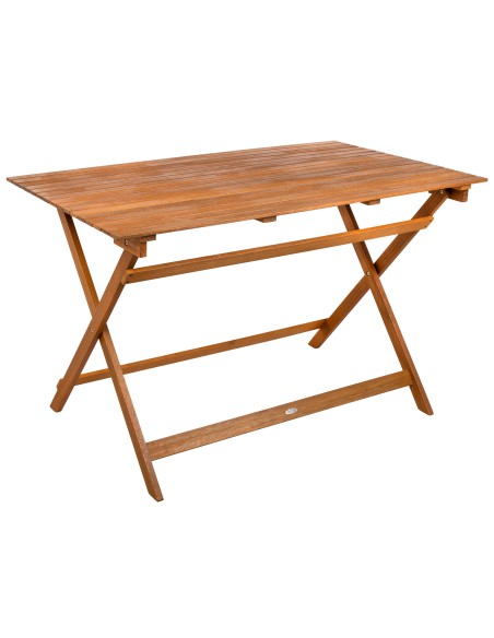 Mesa de jardim retangular em acácia para 6 pessoas