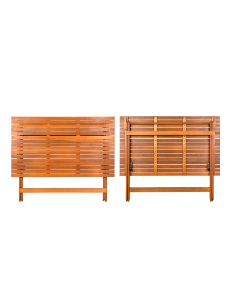 Mesa de jardim retangular em acácia para 6 pessoas