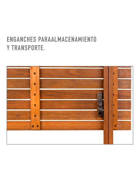 Mesa de jardim retangular em acácia para 6 pessoas