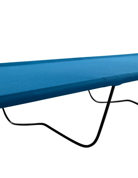 Cama de camping dobrável azul