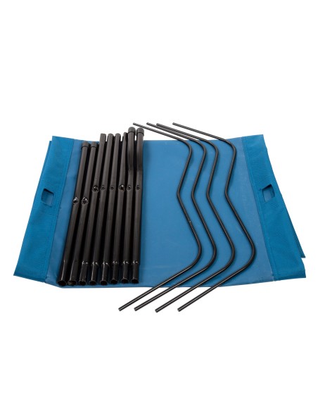 Cama de camping dobrável azul