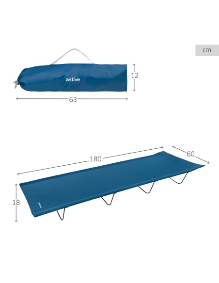 Cama de camping dobrável azul