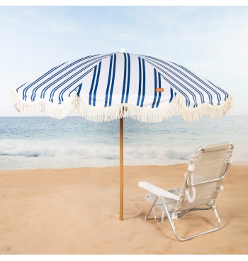 Guarda-sol de praia, 8 varetas, 200 cm, listrado com... 2