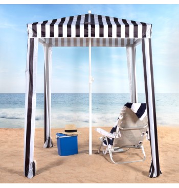 Guarda-sol/tenda de praia conversível, 145 cm, listras... 2