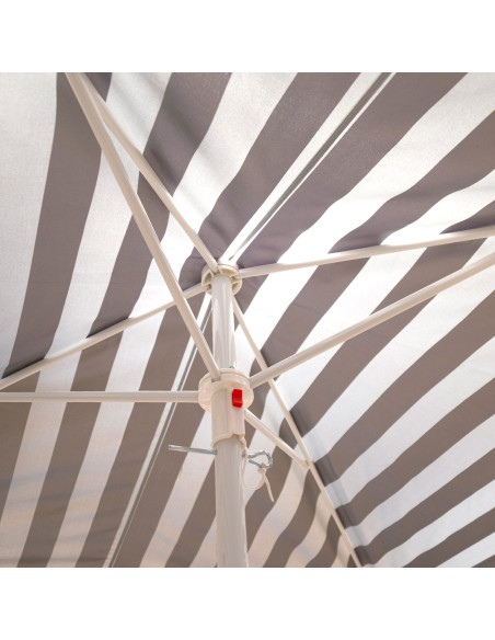 Guarda-sol/tenda de praia conversível, 145 cm, listras pretas e brancas