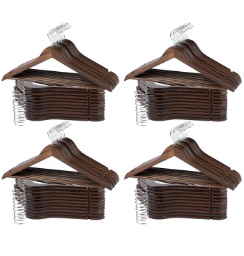 Max Home Pack 80 cabides de madeira escura 44,5x23 cm