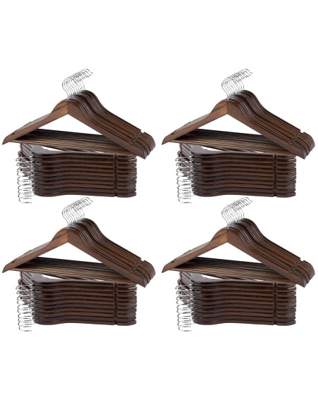 Max Home Pack 80 cabides de madeira escura 44,5x23 cm
