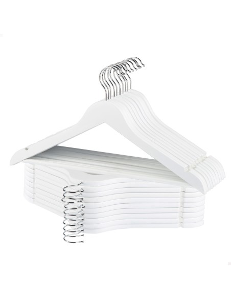 Max Home Pack 80 cabides de madeira brancos 44,5x23 cm