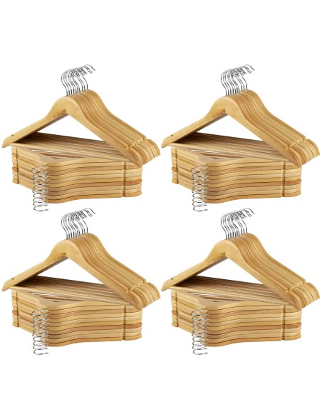 Max Home Pack 80 cabides de madeira 44,5x23 cm