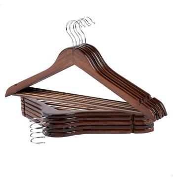 Max Home Pack 60 cabides de madeira escura 44,5x23 cm 2