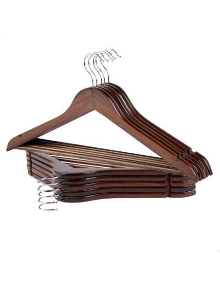 Max Home Pack 60 cabides de madeira escura 44,5x23 cm