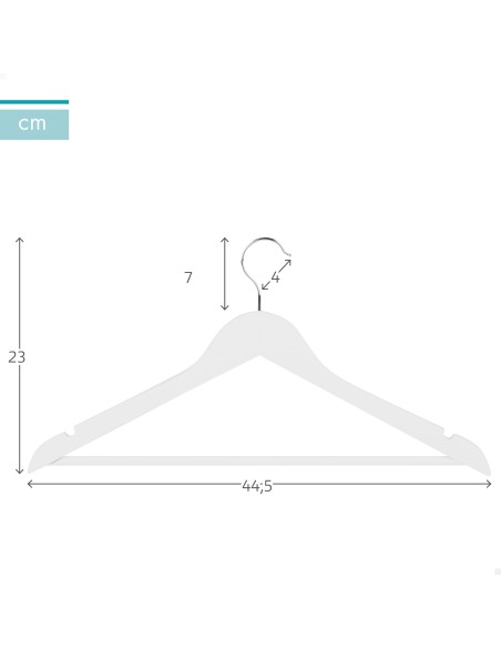Max Home Pack 60 cabides de madeira brancos 44,5x23 cm