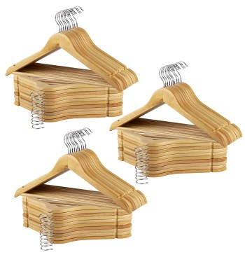 Max Home Pack 60 cabides de madeira 44,5x23 cm