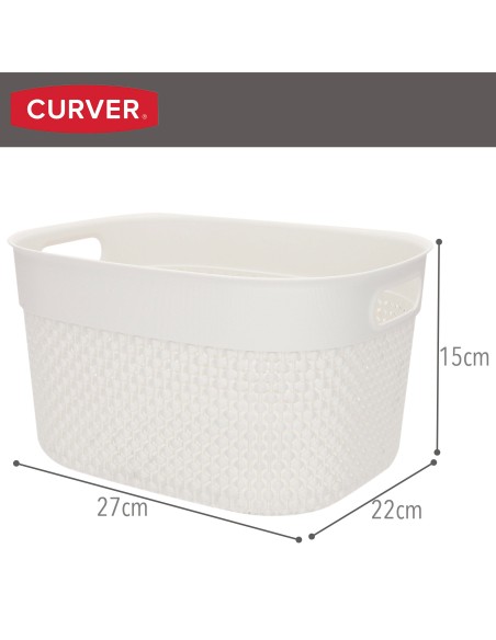 Curver Pack 4 cestos organizadores Filo 6L branco