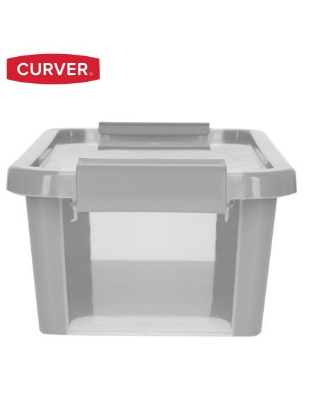 Curver Pack 5 caixas de arrumação com tampa Bi-Box 3L cinzento