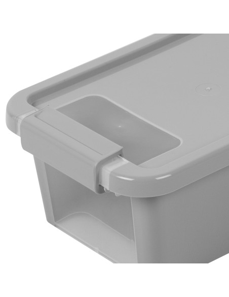 Curver Pack 5 caixas de arrumação com tampa Bi-Box 3L cinzento